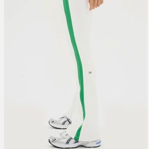 NWT green and white split 59 flare leggings